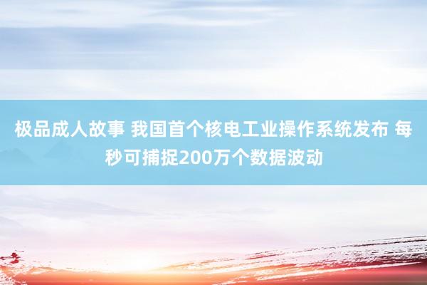 极品成人故事 我国首个核电工业操作系统发布 每秒可捕捉200万个数据波动
