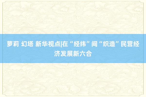 萝莉 幻塔 新华视点|在“经纬”间“织造”民营经济发展新六合