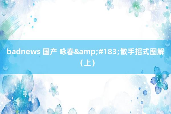 badnews 国产 咏春&#183;散手招式图解（上）